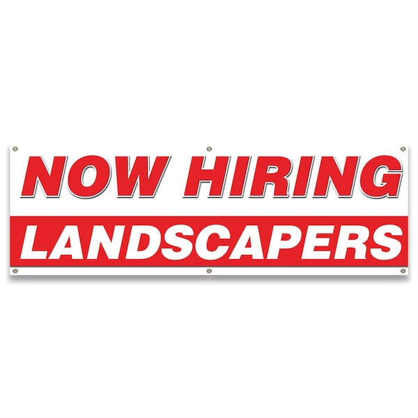 Now Hiring Landscapers Banner Apply Inside Accepting Application Single Sided